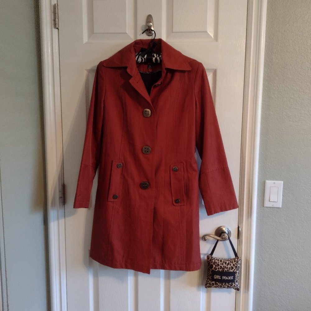 Rust color raincoat